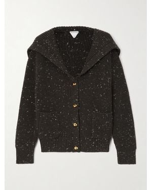 Bottega Veneta Ribbed Wool-Blend Cardigan - Black