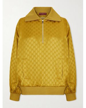 Gucci Satin-Jacquard Track Jacket - Yellow