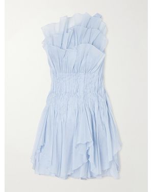 Aje. Nisha One-Shoulder Organza Mini Dress - Blue