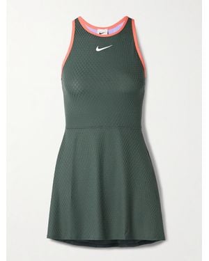 Nike Slam Mesh-Paneled Dri-Fit Tennis Dress - Green