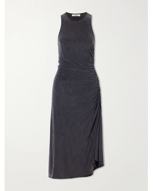 Agolde Ruched Stretch-Jersey Midi Dress - Blue