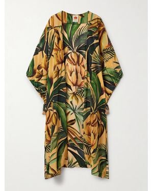 FARM Rio Printed Satin Coverup - Yellow