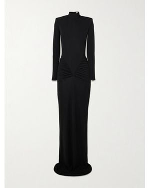 Ilkyaz Ozel Darja Draped Stretch-Jersey Gown - Black