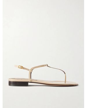 Emme Parsons Cecilia Patent-Leather Sandals - Natural