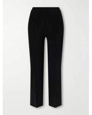 High Sport Geo Kick Stretch Cotton-Blend Jersey Flared Trousers - Black