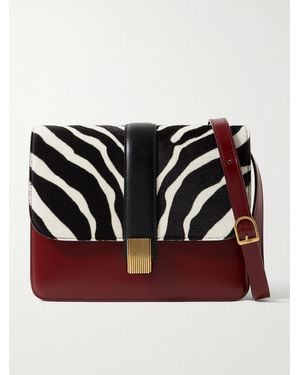 KHAITE Blake Zebra-Print Calf Hair And Leather Shoulder Bag - Black