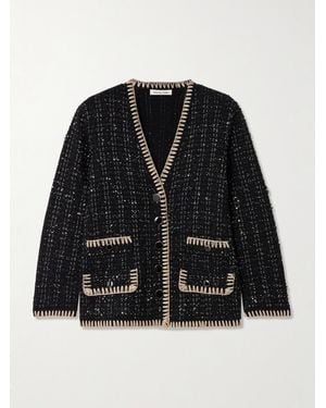 Veronica Beard Ceriani Sequin-Embellished Tweed Jacket - Black
