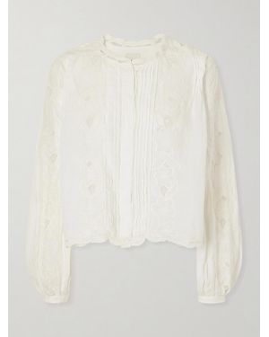 Isabel Marant Rubra Embroidered Ramie Blouse - White