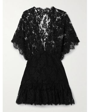 Chloé Cotton-Blend Lace Mini Dress - Black