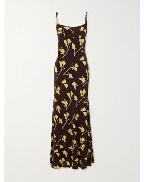 STAUD Dinah Floral-Print Crepe Maxi Dress - White