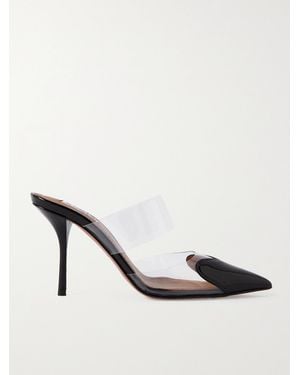 Alaïa Le Cœur 90 Pu And Patent-Leather Mules - Natural