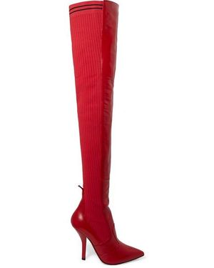 Fendi Rockoko 100mm Thigh-high Boots - Red
