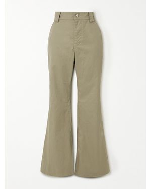 Balenciaga Slim-Fit Flared Organic Cotton Trousers - Natural
