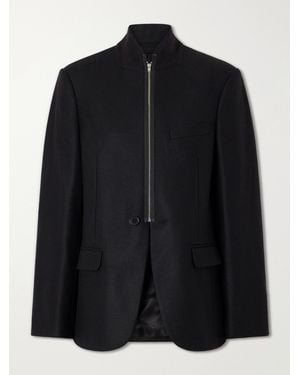 MM6 by Maison Margiela Wool-Blend Zip-Up Blazer - Black