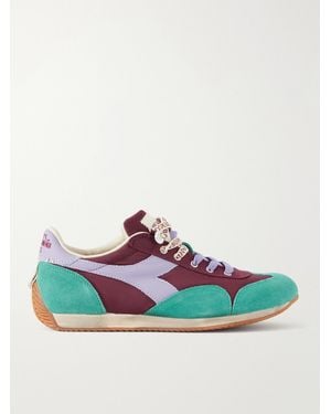 JW Anderson Diadora Equipe Leather And Suede-Trimmed Shell Trainers - Multicolour