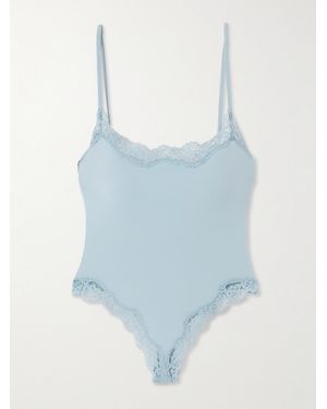 Skims Fits Everybody Corded Lace Cami Bodysuit - Blue