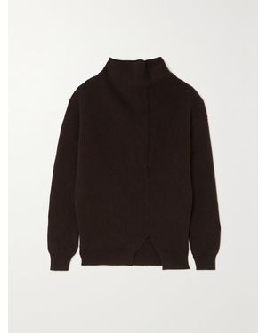 The Row Dassimo Ribbed Wool Turtleneck Jumper - Black