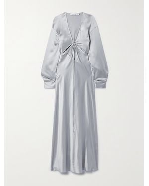 Christopher Esber Triquetra Cutout Silk-Satin Maxi Dress - Gray
