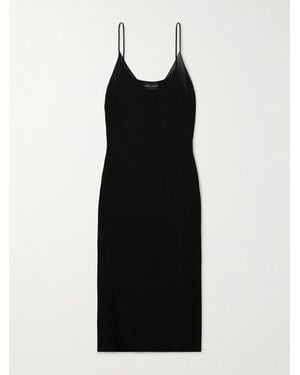 High Sport Slinky Gabe Ribbed-Knit Midi Dress - Black