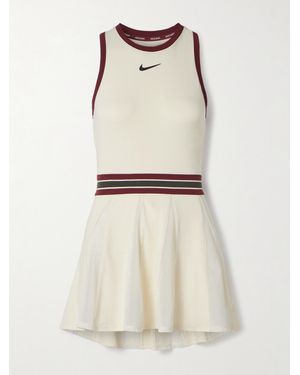 Nike Court Slam Mesh-Trimmed Dri-Fit Tennis Dress - Natural
