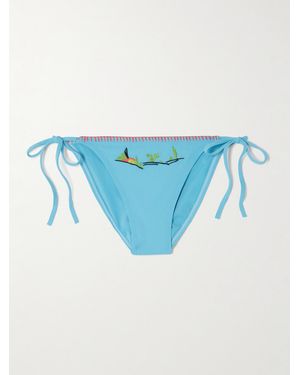 STAUD Sisley Embroidered Bikini Briefs - Blau