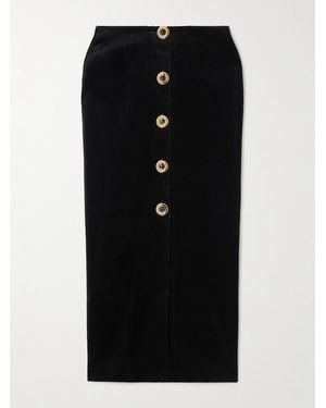 Blazé Milano Jealousy Sussex Cotton-Velvet Maxi Skirt - Black