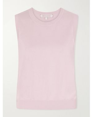 Carolina Herrera Ribbed Silk And Cotton-Blend Vest - Pink