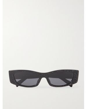 Celine Animation Crystal-Embellished Cat-Eye Acetate Sunglasses - Grey