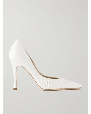 Danielle Frankel Nala Ruched Satin Court Shoes - White