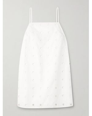 Posse Peggy Broderie Anglaise Cotton-Poplin Mini Dress - White