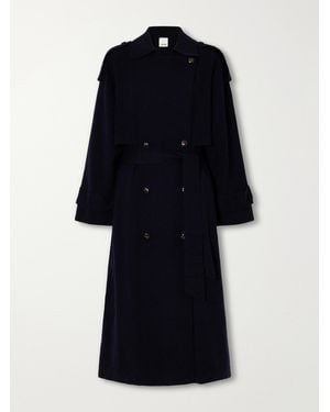 Allude Belted Wool And Cashmere-Blend Trench Coat - Black