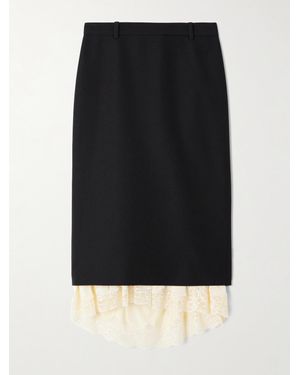 Balenciaga Skirt With Lace Hem - Black