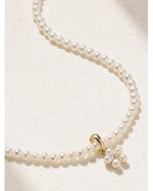 Mizuki 14-Karat, Pearl And Diamond Necklace - Natural