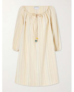 bernadette marilyn striped cotton halterneck maxi dress BERNADETTE Marilyn Striped Cotton Halterneck Maxi Dress - Women - Pink Dresses