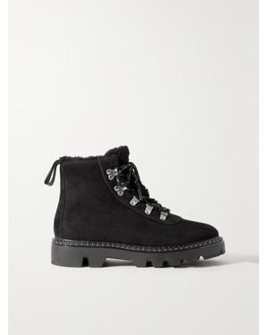 Rag & Bone Quest Shearling-Lined Suede Ankle Boots - Black