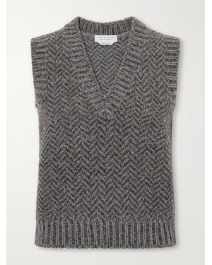 Gabriela Hearst Cresset Cashmere-Herringbone Vest - Grey
