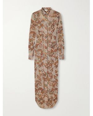 Dries Van Noten Printed Jersey Maxi Dress - Natural