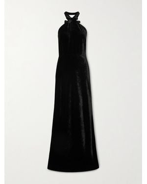 BERNADETTE Jolene Halterneck Velvet Maxi Dress - Black