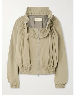 Dries Van Noten Ruffled Gathered Cotton-Blend Jacket - Natural