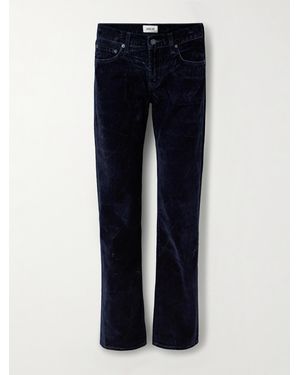Agolde Cotton-Blend Velvet Straight-Leg Pants - Blue