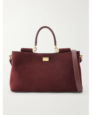 Dolce & Gabbana Vittoria Suede Tote - Red