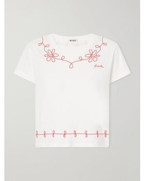 Bode Lasso Embroidered Cotton-Jersey T-Shirt - Grey