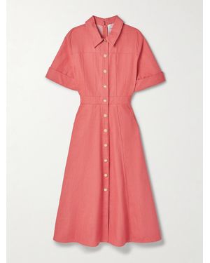 Carolina Herrera Denim Midi Shirt Dress - Pink