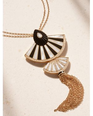 L'Atelier Nawbar Statement Bond Street Fan 18-Karat Multi-Stone Necklace - Natural