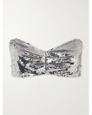 Simone Rocha Sequined Tulle Top - Gray