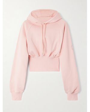 adidas By Stella McCartney Truecasuals Cropped Cotton-Jersey Hoodie - Pink