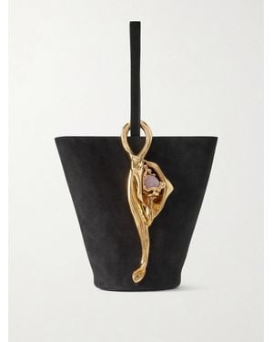 Chloé Eden Treasure Embellished Suede Tote Bag - Schwarz