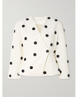 D'Estree Blazer En Faille De Coton Mélangé À Pois Aloise - Neutre