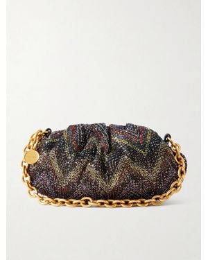 Missoni Caperdoni Small Sequined-Embellished Striped Woven Pouch - Grey