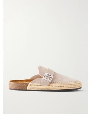 Tory Burch Mellow Suede Mules - White